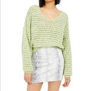 Free People Coconut V Kiwi Cream Sweater